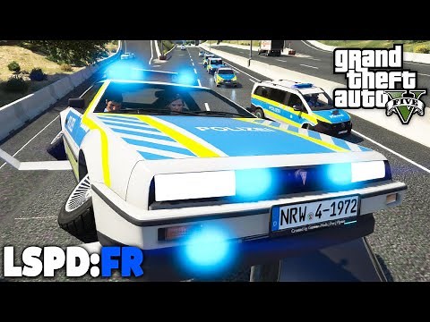 GTA 5 LSPD:FR - FLYING POLICE CAR IN ACTION! - German - Police Mod #87 Grand Theft Auto V