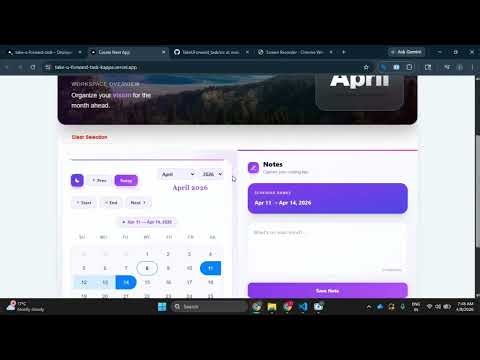 TakeUForward SWE Assignment | Interactive Calendar Demo | Next.js + TypeScript + Tailwind CSS