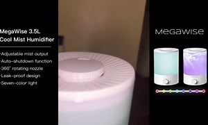 MegaWise Ultrasonic Cool Mist Humidifier | Quiet Operation, Top Fill, Auto Shut-Off | Ideal for Bedroom, Baby Room, and Plants (3.5 L)