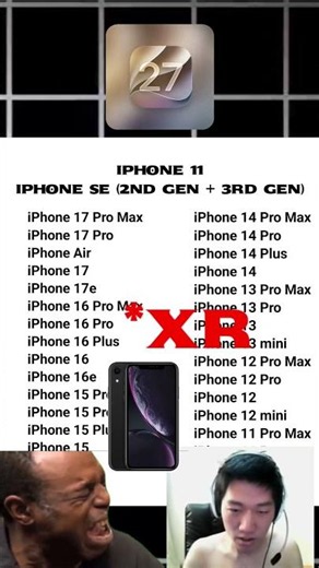 poor iphone xr didn't get new ios 27 and 26 update 😁