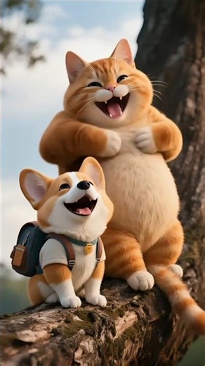 The Corgi’s Revenge: A Sticky Situation #aianimation #3danimation #animalstorie #aiorangecat