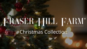 Fraser Hill Farm 7.5-Ft. Silverton Fir Flocked Artificial Christmas Tree with Dual Multicolor & Warm White LED Lights, Prelit Foldable Fake Tree with Realistic Snowy Foliage for Home Decoration