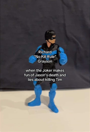 Tiny Nightwing doesn’t approve #nightwing #comics #dc #batman #batgirl #starfire #dckbabs #robinxstarfire #figtok