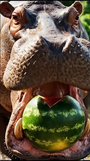 Hippo Eats Watermelon – Most Satisfying Crunch Ever!