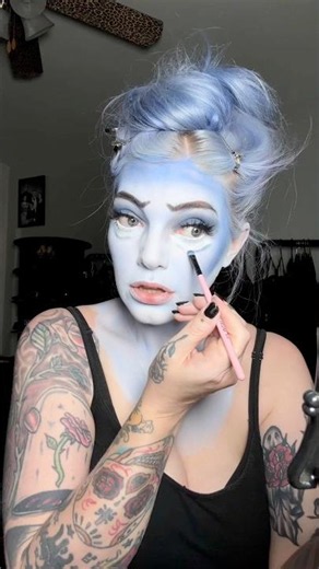 corpse bride makeup 💙 #corpsebride #timburton #halloweencostume #halloweenmakeup