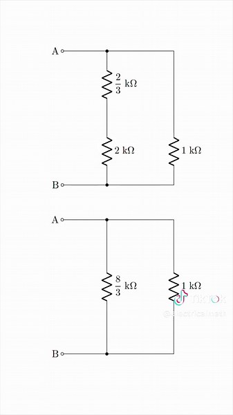 Find the equivalent resistance between terminals A and B. An easy problem, but a great one to demonstrate series/parallel simplification techniques. #electricalengineering #electronics #circuit #electrical #electronicsengineering #physics