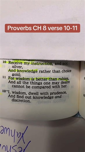 Proverbs CH 8 Verse 10-11 #audio