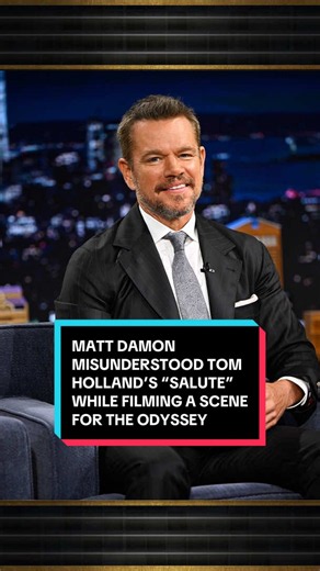 Matt Damon misunderstood Tom Holland’s “salute” while filming a scene for @The Odyssey Movie #FallonTonight #TonightShow #MattDamon #TomHolland #TheOdyssey