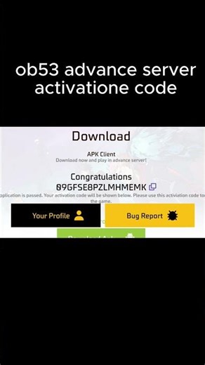 OB53 ADVANCE SERVER ACTIVATION CODE! 😱 | Free Fire OB53 Registration #freefire #ffmontage