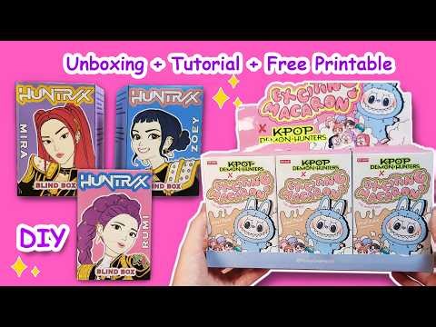 DIY K-Pop Demon Hunter Blind Boxes Compilation Unboxing 💥| Free Printable + Tutorial