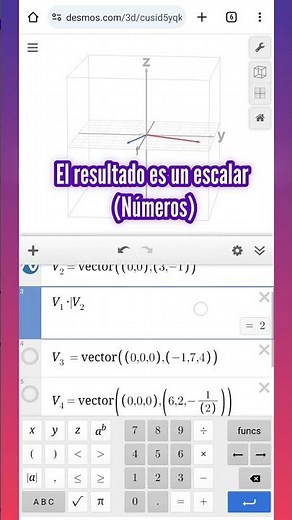 🤔 ¿Cómo calcular el producto punto entre vectores en 2D y 3D en Desmos 3D?