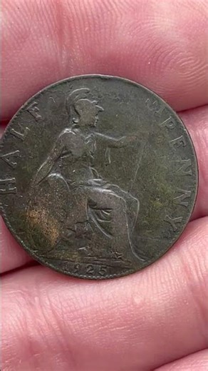 😁 1925 King George The 5th British Half Penny 🇬🇧 #coin #coincollecting #numismatics