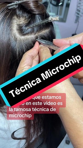 Video muestra técnica aplicación de extensiones con microchip reforzado #extensionesdecabello #stilettohairextensions #tiktokacademy #tiktokeducation #cursos #microchip #cabellonatural #guadalajara #hairextensions #gdl #mx
