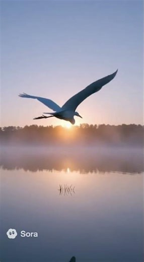 A cinematic ex-bugo of nature's connection to a moment of tranquility spreading over a lake at dawn.