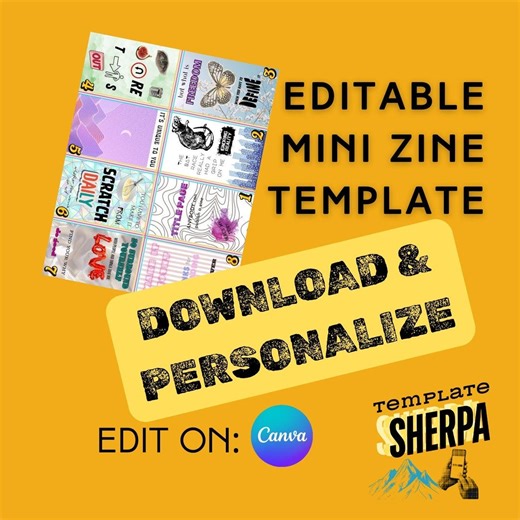 DIY Mini ZINE Canva Template - Single Sheet of 8.5” X 11” Paper - 8 Page Zine - Etsy