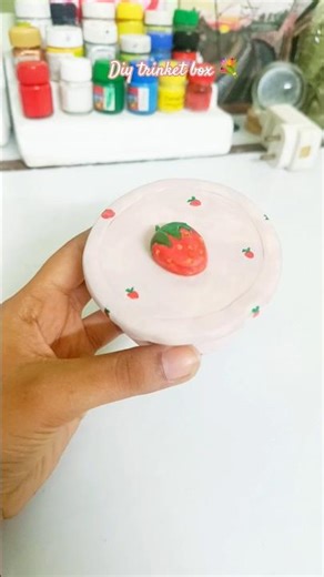 Making a dreamy Strawberry Trinket Box from plastic bottle#trinketbox #aesthic #shortsfeed #kawaii
