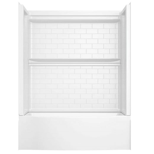 Delta Classic 500 Tile Curve Left Drain 32 in. L x 60 in. W x 59.88 in. H Alcove Bathtub Kit with Tub Wall BVS2-C50403-WH - The Home Depot