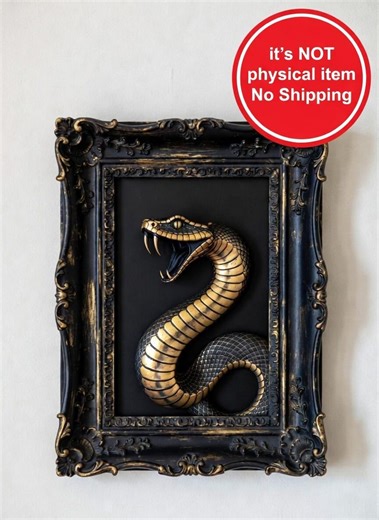 Snake Picture Frame STL File, Gothic Decor , 3D Print Files, Photo Frame - Etsy