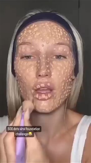 500 dots of foundation challenge 🤯 #shorts #youtubeshorts #makeup #foundation #ytshorts #shortvideo