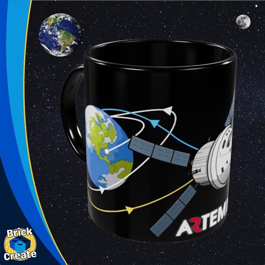Artemis II Mission Mug – NASA Orion Space Mug, Astronomy Gift for Space Fans, Black Ceramic Mug With Moon & Earth Design - Etsy