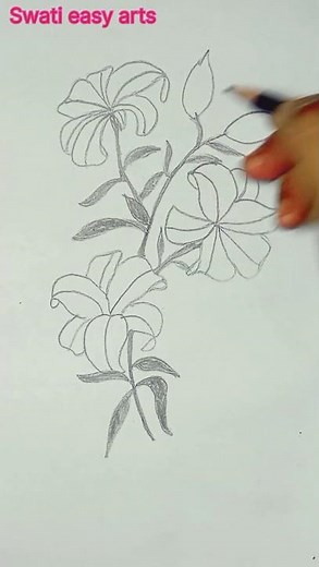 Beautiful jasmine flower draw easy step by step