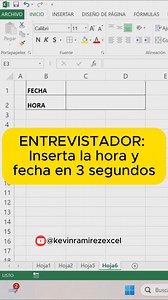 1.2M views · 25K reactions | Inserta la hora y fecha actual en 3 segundos en excel #tipsexcel #exceltips #Microsoft #office #Excel | Kevin Ramirez | Facebook