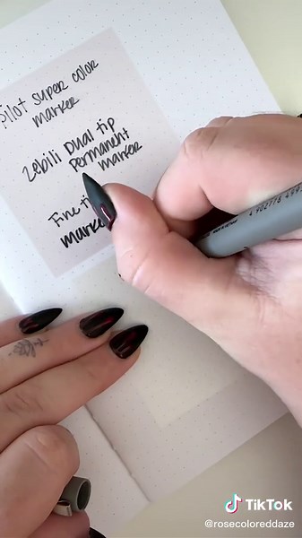 Pen tests! All these pens work so well on our transparent sticky notes AND are available in our shop now! Shop link in bio 🥰💕 #transparentstickynotes #stickynotes #pageflags #bookstagram #booktok #book #annotatedbooks #annotating #stationery #stationerylove #stationeryshop #smallbusiness #planner #plannercommunity #plannershop #rosecoloreddaze #fyp #pens #asmr #asmrpen #pen #permanentpen