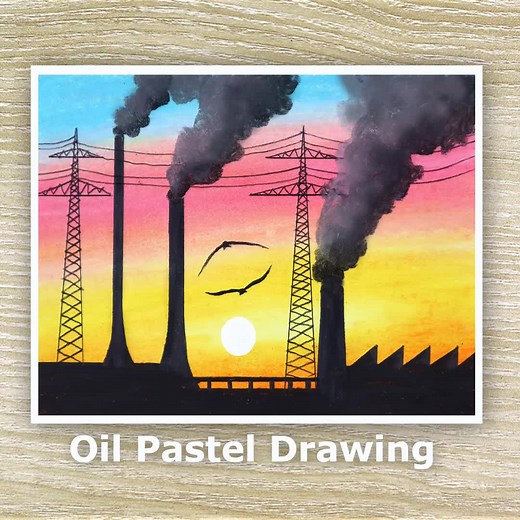 Stop Pollution Poster Drawing Tutorial Using Oil Pastels
