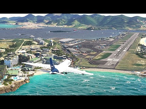 Unbelievable Approach! Lufthansa A380 Skims Maho Beach Before Touchdown