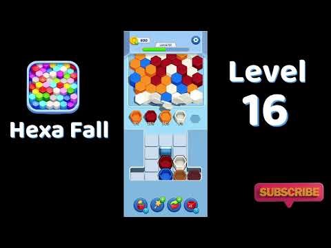 Hexa Fall Level 16 Walkthrough 🎯 | Color Sort Satisfying Puzzle Gameplay | Solutionguruji