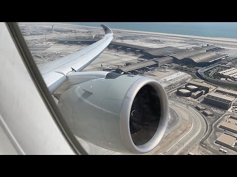 TRENT XWB ROAR - Qatar Airways Airbus A350-1041 Takeoff from Doha Hamad International Airport