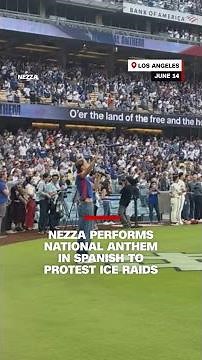Nezza performs National Anthem in Spanish to protest ICE raids