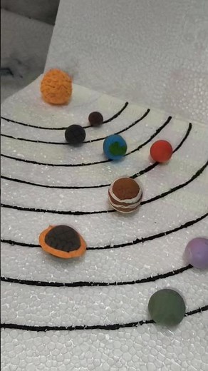 Solar System Making With Clay🌏#diy #craft #craftideas #foryou #youtube #shorts #artandcraft #art