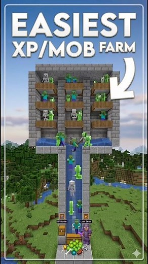Minecraft Easiest Mob XP Farm Tutorial ! | #shorts #minecraft