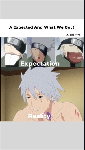 Kakashi Face Reveal : Expected vs Reality #kakashi #anime #pfp #naruto