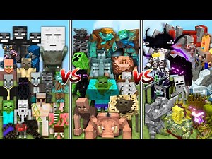MOBS vs MUTANT MOBS vs BOSSES in Minecraft Mob Battle