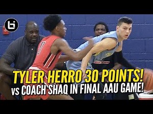 Tyler Herro Scores 30 in Final AAU Game vs Coach Shaq! Full Highlights!