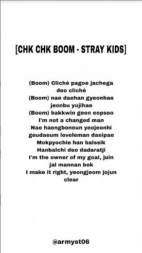 straykids - chk chk boom (lyrics)