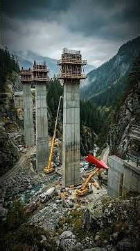 Rebuilding a Collapsed Mountain Bridge | Complete ASMR Construction Process #shorts