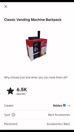 Roblox Item: Vending Machine Backpack p.38