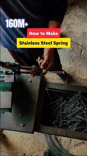 In This Video We Make Stainless Steel Spring on Machine #steelspring #ss #foryou #springmaking #DIY