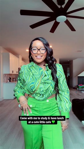 Domo Wilson 🌹 on Instagram: "Told myself in 2026 that I’m going to start getting dressed more for no reason, so study date it is! 💚🫶🏽"