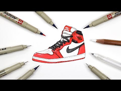 How to Draw Air Jordan 1 (Nike Shoes)