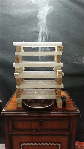 ‎Hot iron balls vs Styrofoam tower 🔥‎#shorts #asmr #experiment