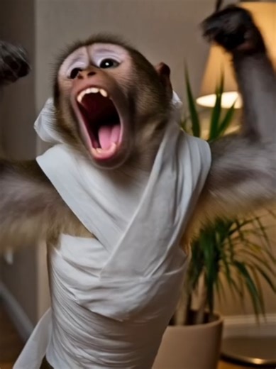 The monkey turned off the light in the toilet😂 #monkeyprank #toiletlight #funnymonkey #monkeyfun #bathroomprank
