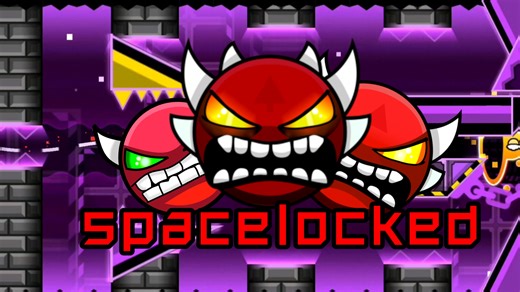 【几何冲刺】最优秀的deadlocked重置之一! 难度达到hard demon的重置"spacelocked" 100%(11th hard demon)