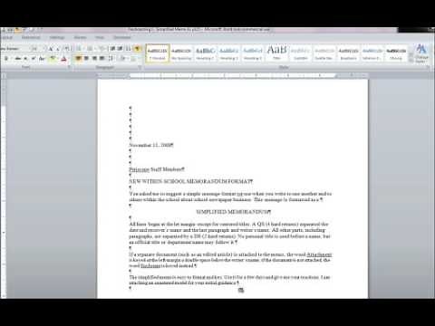 HowTo Format Simplified Memos