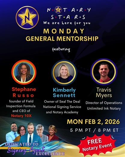 Get mentored by three top industry leaders and gain the clarity and confidence your business needs. 👉 www.notarystars.com/mgm #NotaryPublic #LoanSigningAgent #NotaryTraining #MondayMentorship #NotaryStars #SmallBusinessGrowth #NotaryLife #SigningAgent #MobileNotary #EntrepreneurMindset #Notary10X #UnlimitedInkNotary