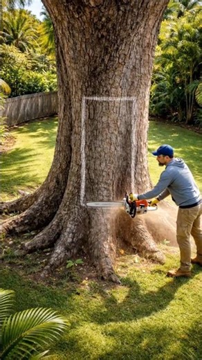 Hidden Room Inside a Tree?! I Built It From Scratch 🌳#survival#build#treehouse#outdoorskills#diy#usa