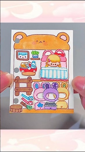 DIY ổ tay ngôi nhà của búp bê dễ thương #tiemdochoi #dochoigiay #종이장난감 #미니DIY #diypapercraft